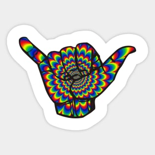 Psychedelic Hang Loose Graphic Logo Sticker